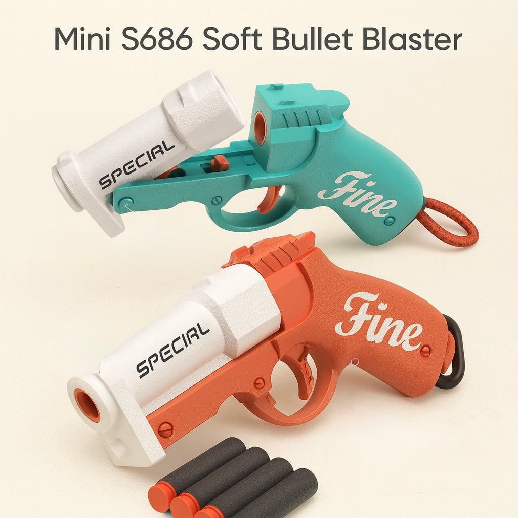 Mini S686 Soft Bullet Blaster – Shell-Ejecting Toy Gun for Outdoor Foam Battles