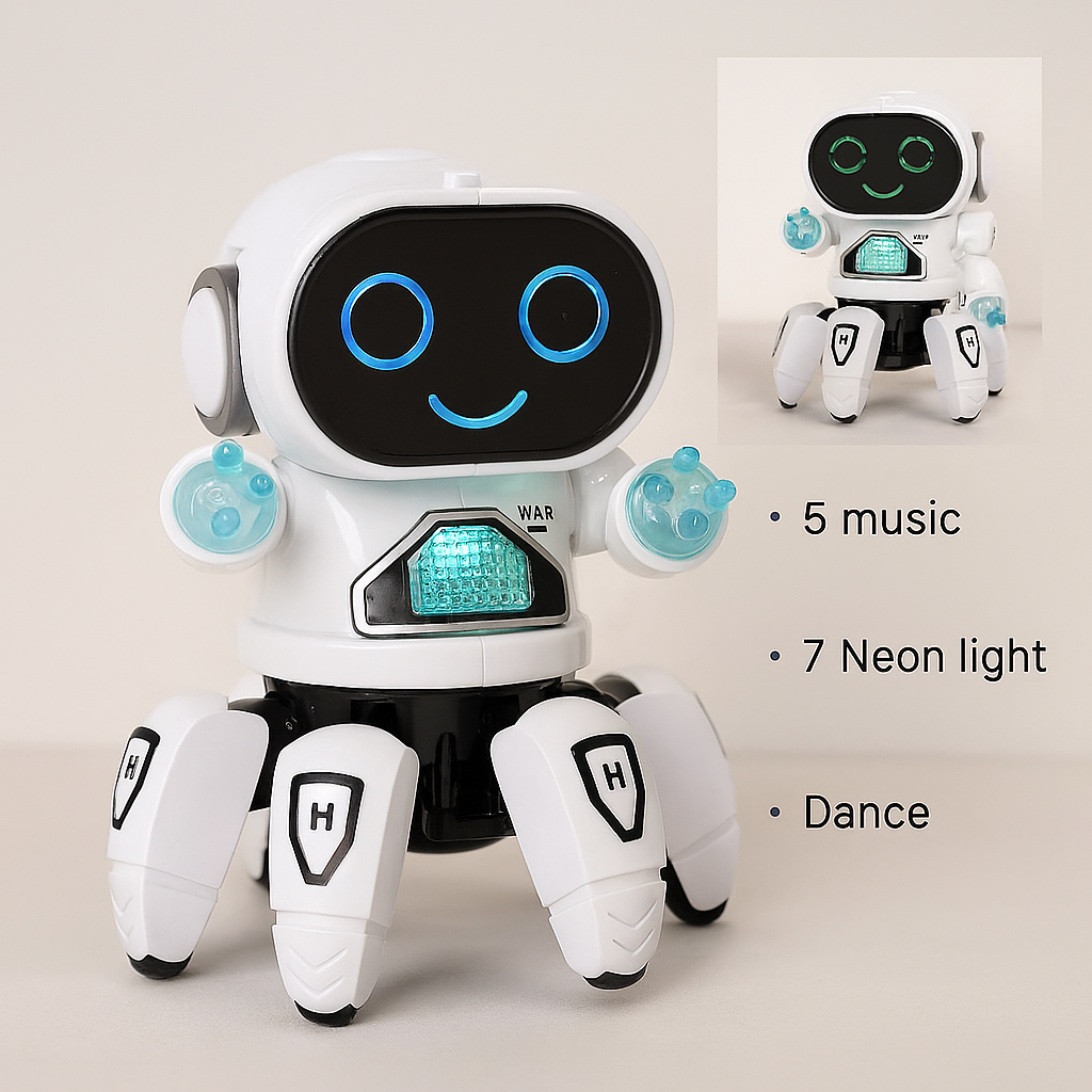 Kids Dance Octopus Robot – 6-Claw LED Music Toy for Boys and Girls (Ages 3–6)