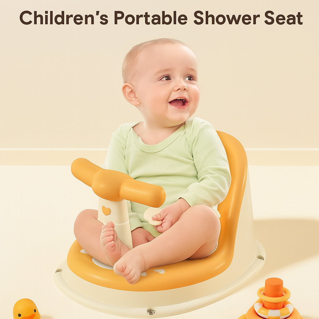Children's Portable Shower Seat – Safe & Supportive Bathing Stand for Babies and Toddlers