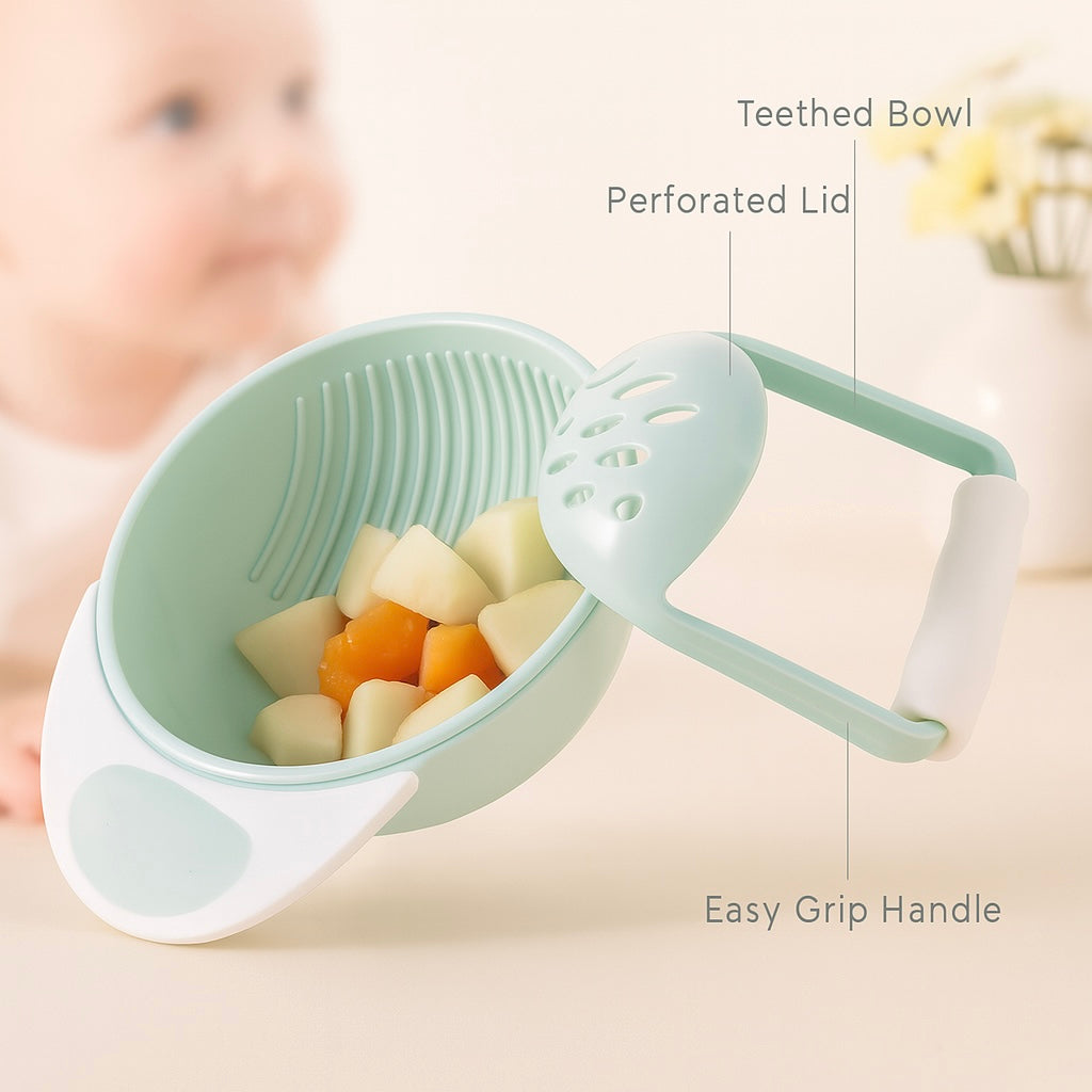 Baby Food Grinding Bowl Set – Manual Fruit & Veggie Supplementary Food Tool for Toddlers