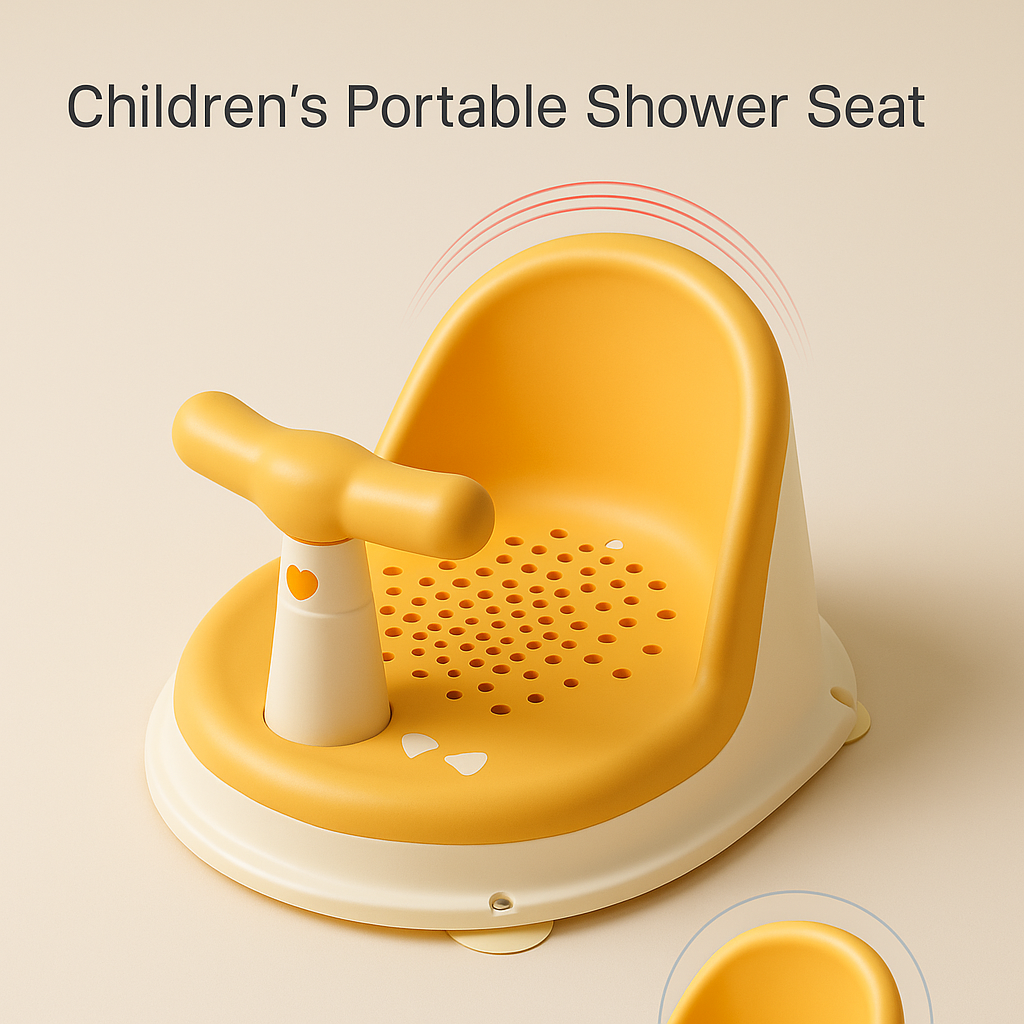 Children's Portable Shower Seat – Safe & Supportive Bathing Stand for Babies and Toddlers