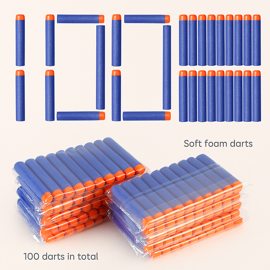 7.2cm Soft Foam Darts – 100PCS Refill Pack for NERF N-Strike Blasters