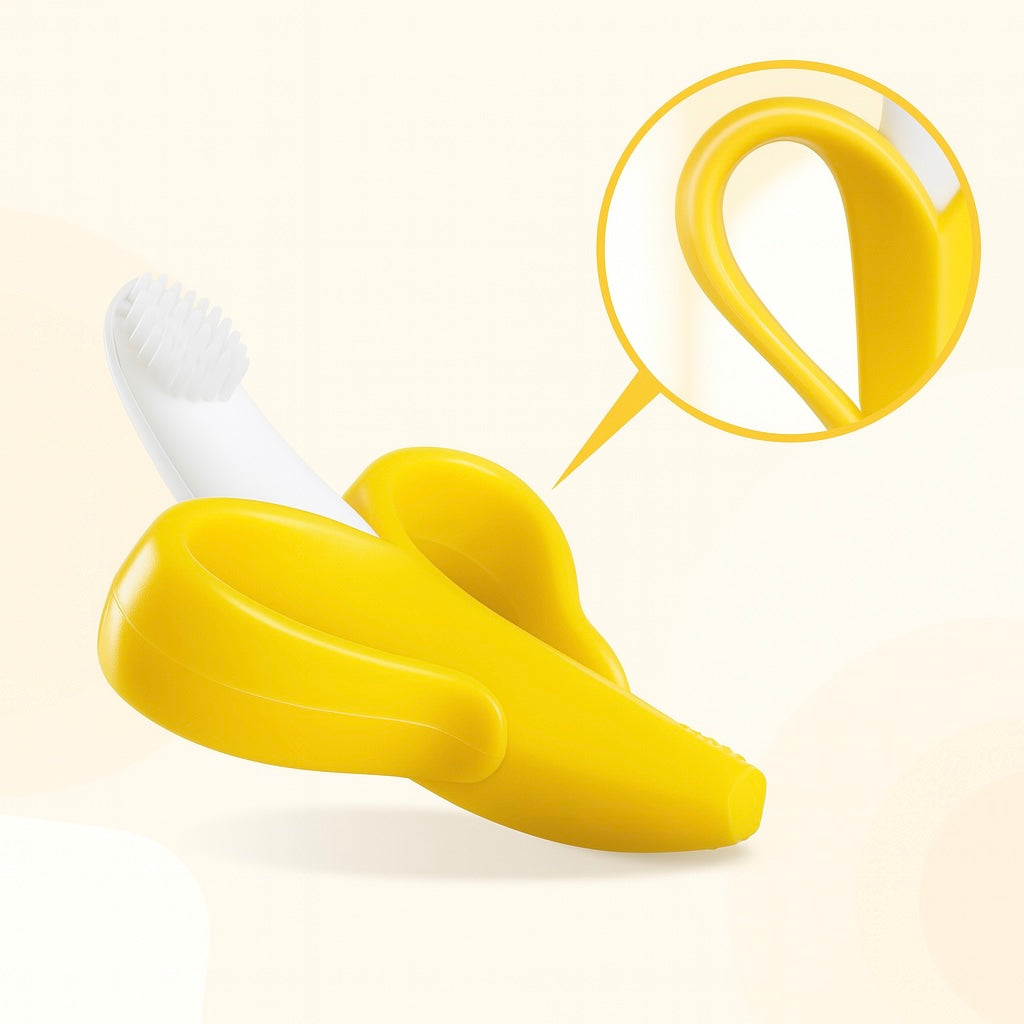 Baby Silicone Banana-Shaped Teether & Training Toothbrush – Safe BPA-Free Chew Toy for Infants