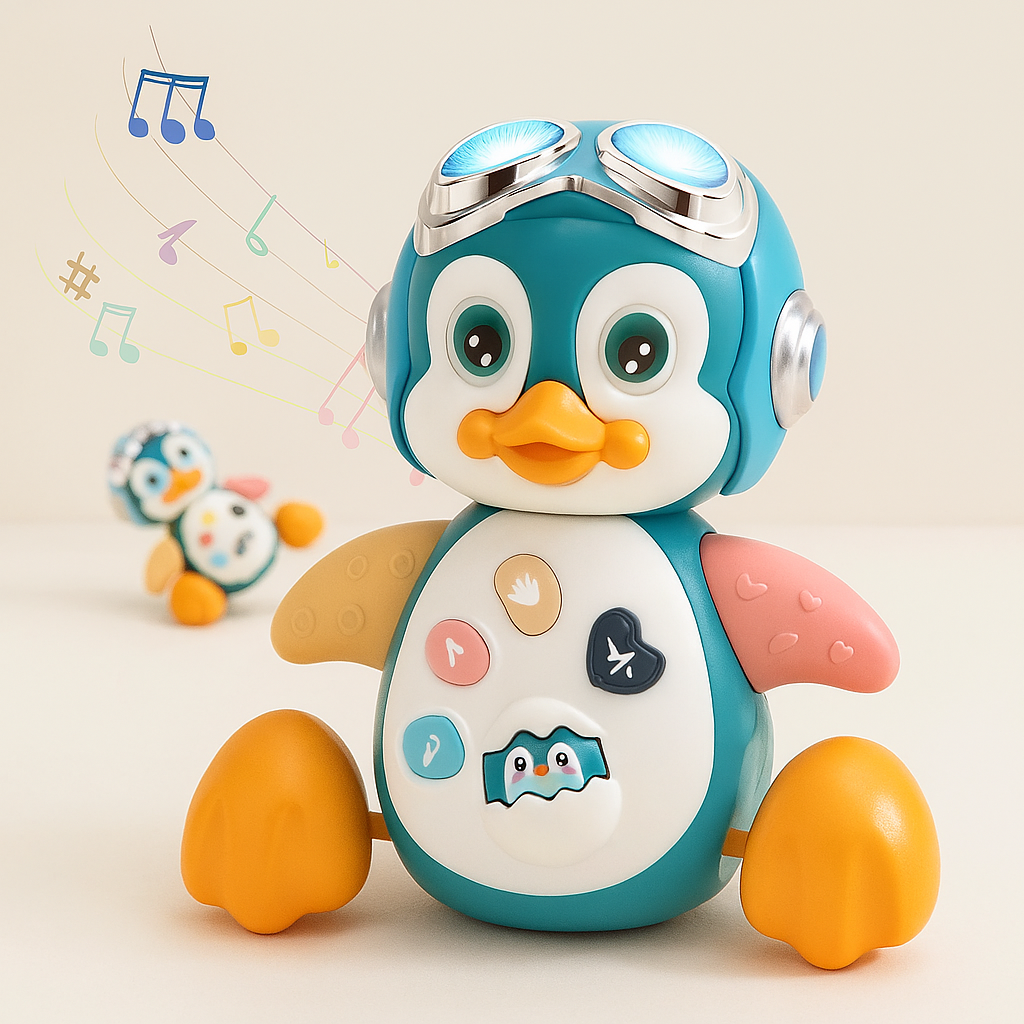 Baby Musical Crawling Penguin – Interactive Light-Up Toy for Tummy Time and Learning