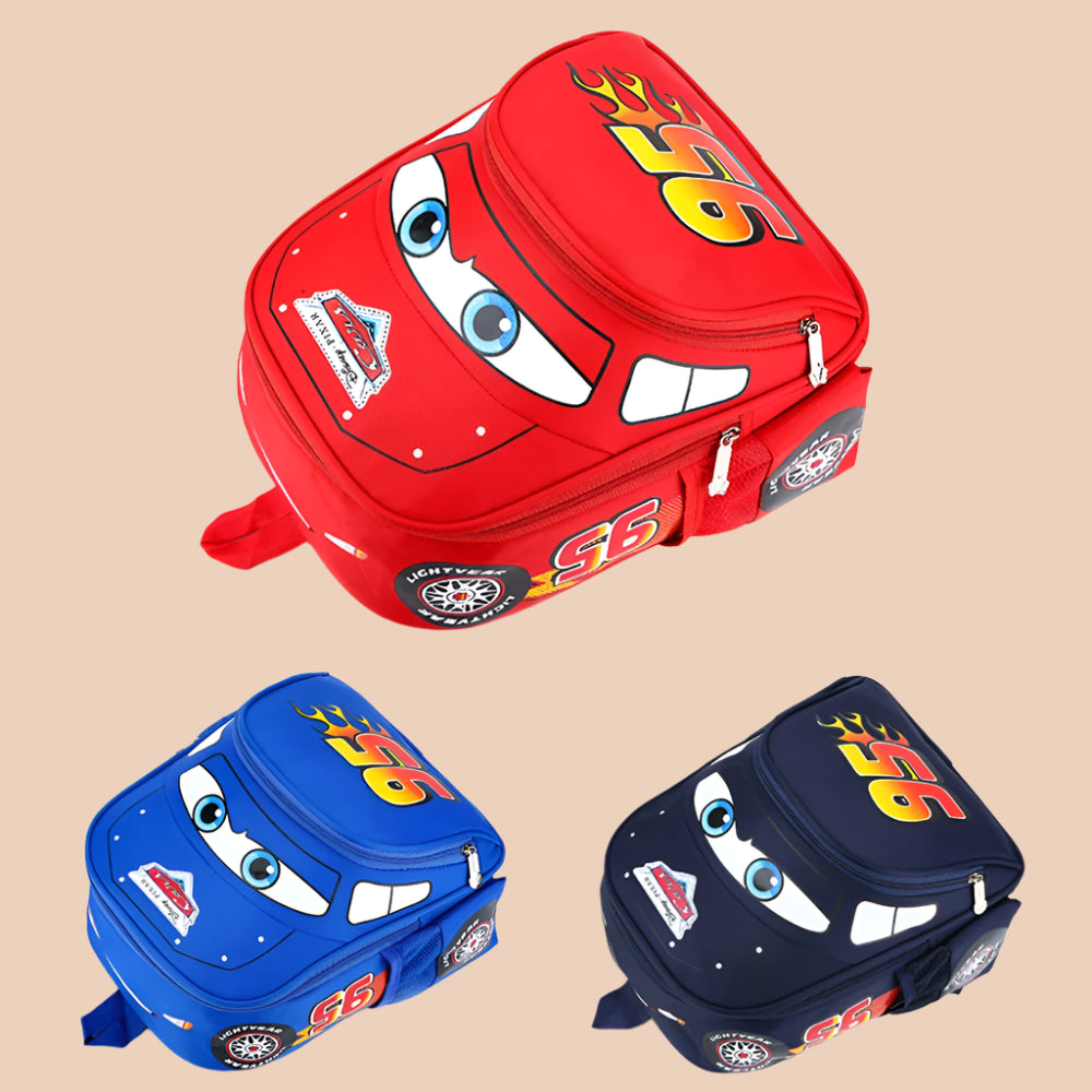 Cars-Themed Waterproof Lightweight Backpack – Kids’ Softback School Bag