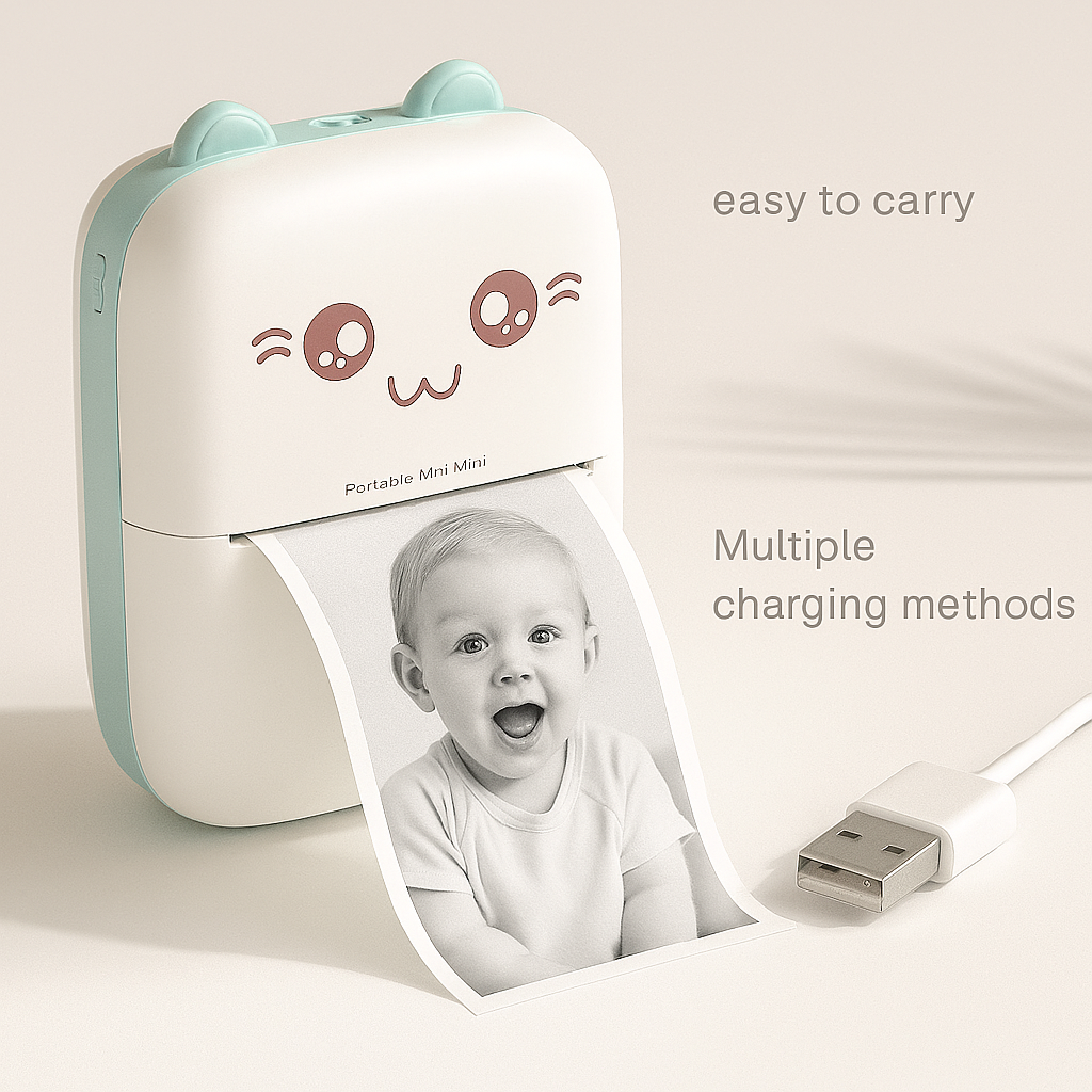 Portable Mini Bluetooth Printer – Thermal Pocket Printer for Photos, Notes & Labels