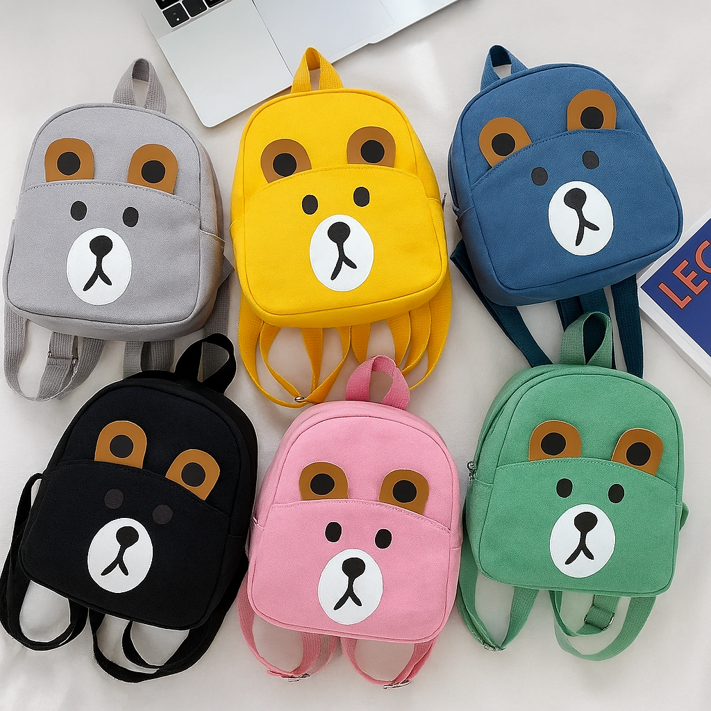3D Cartoon Little Bear Plush Kids Backpack – Cute Mini School Bag for Toddlers