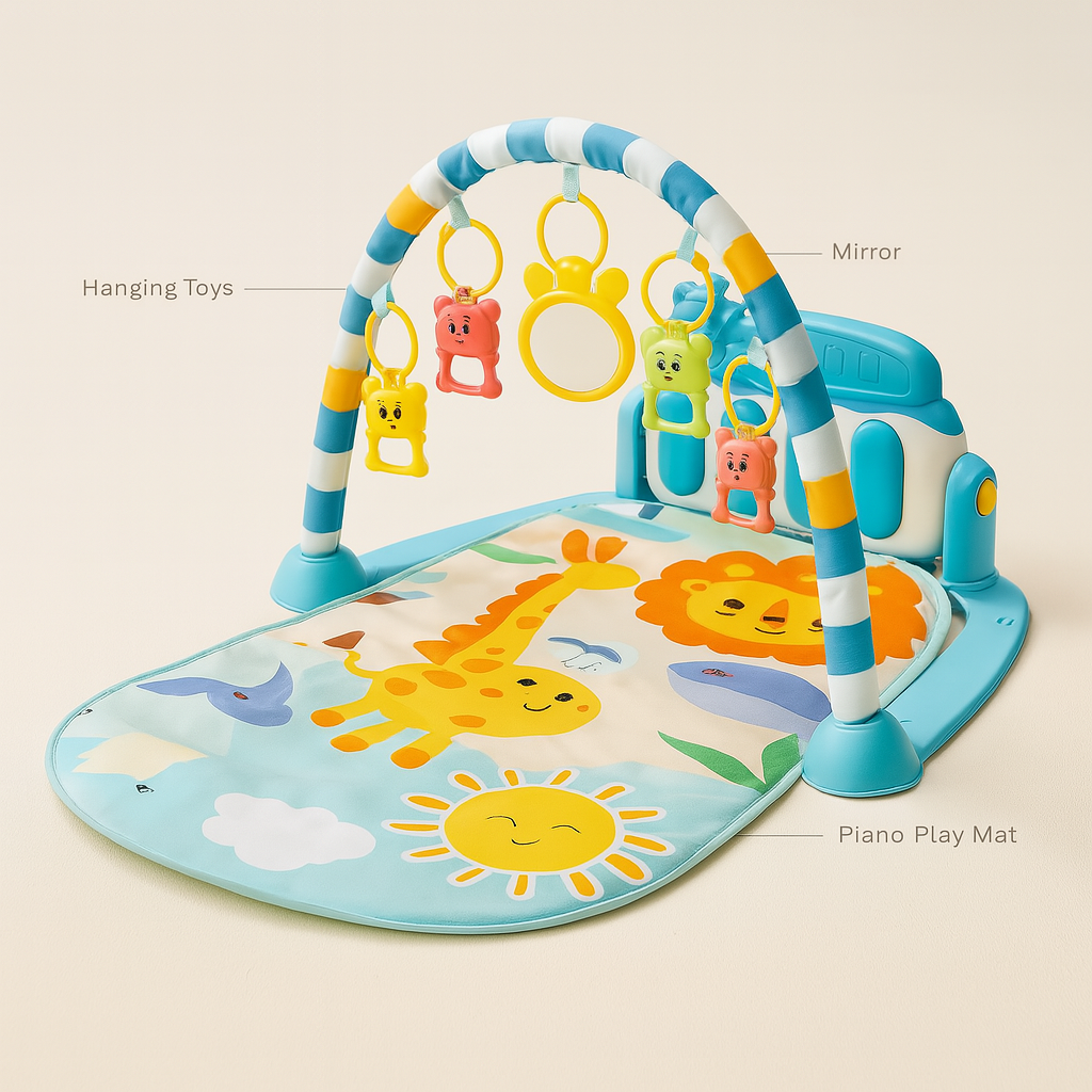 Baby Musical Activity Gym – Piano Play Mat with Lights for Newborn Development