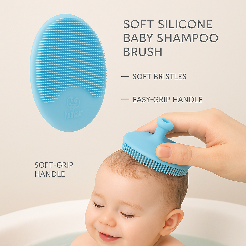 Soft Silicone Baby Shampoo Brush – Gentle Hair Washing & Scalp Massage Tool for Infants