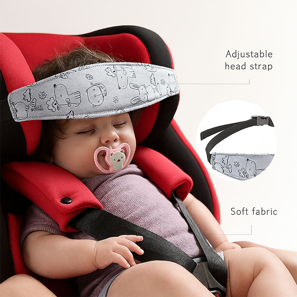 Adjustable Baby Car Seat Head Support Belt – Stroller Sleep Positioner Pillow for 0–6 Years