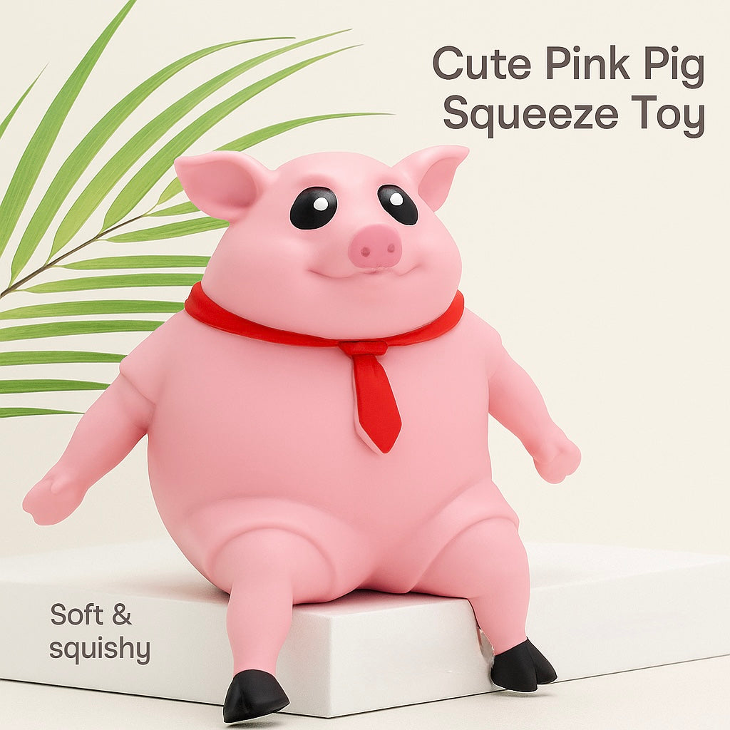 Cute Pink Pig Squeeze Toy – Stress Relief Animal Doll for Kids