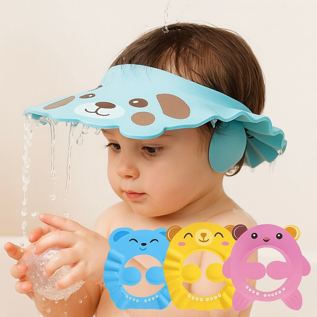 Adjustable Baby Shower Cap – Soft Shampoo Shield with Ear & Eye Protection for Toddlers