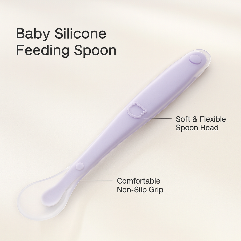 Baby Silicone Feeding Spoon – Soft Training Tableware with Storage Box