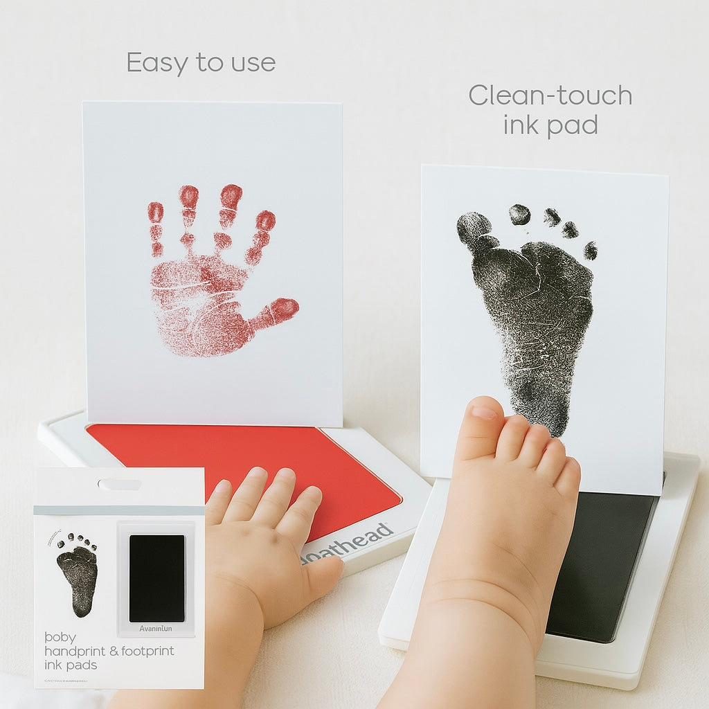 2-Set Baby Handprint & Footprint Ink Pads – Safe, Inkless Keepsake Kit for Babies or Pets