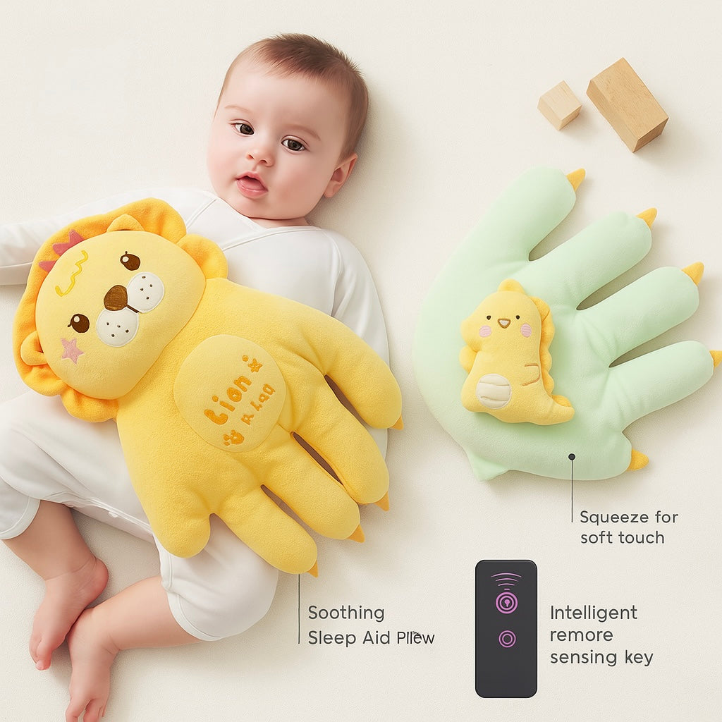 Soothing Sleep Aid Pillow – Calming Palms with Massage Function for Babies & Toddlers