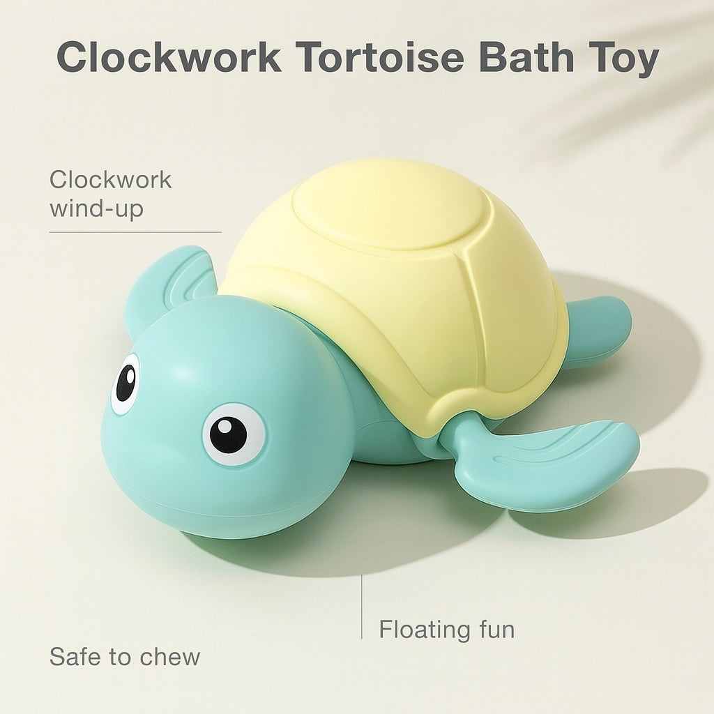 Clockwork Tortoise Bath Toy – Wind-Up Swimming Animal for Bathtub Fun