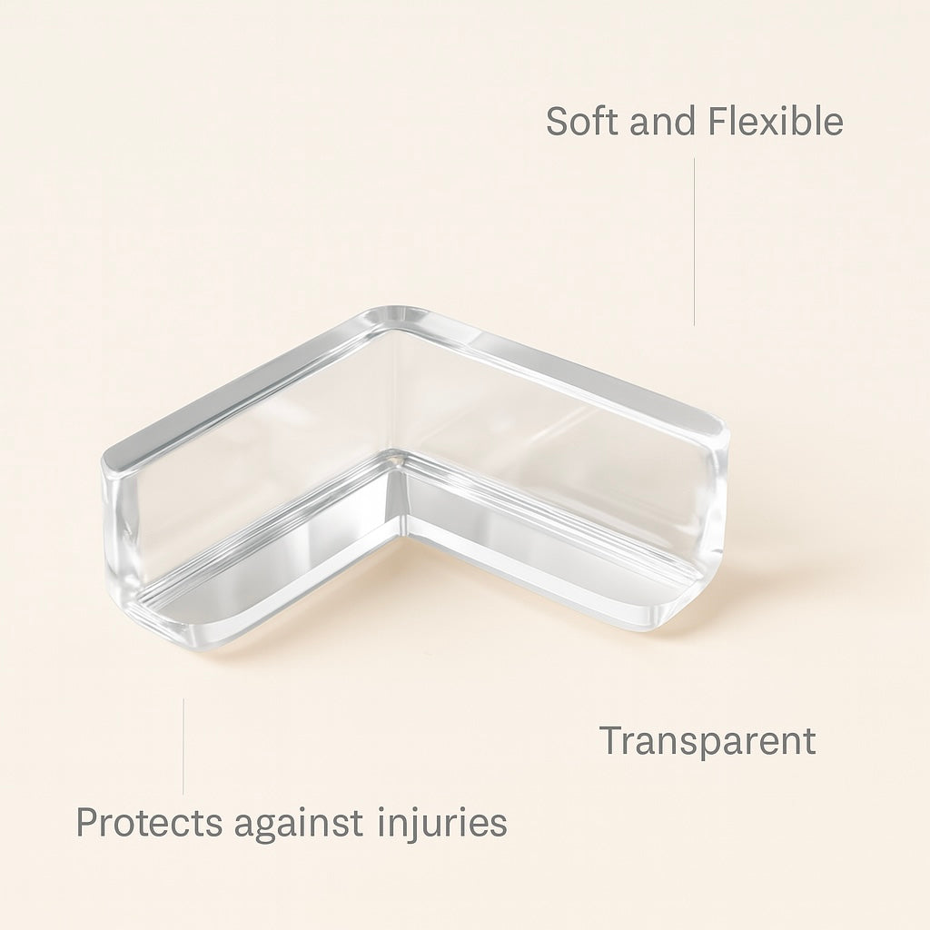 Silicone Corner Protectors – Soft Transparent Guards for Baby Safety (4/10pcs)