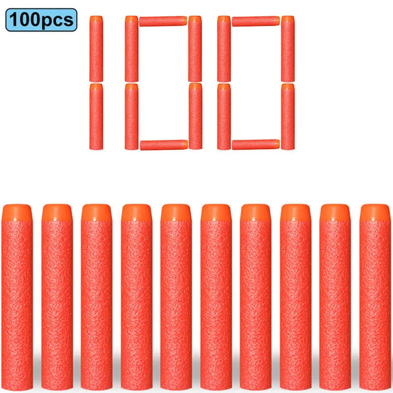 7.2cm Soft Foam Darts – 100PCS Refill Pack for NERF N-Strike Blasters