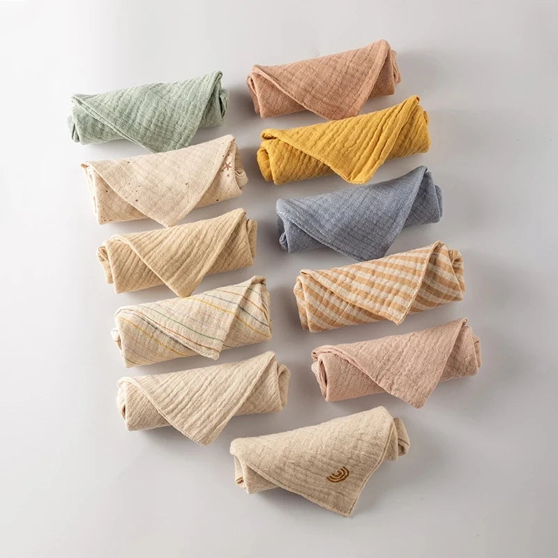 Baby Muslin Washcloth Set – Soft Cotton Gauze Towels for Newborn Bath & Face Care