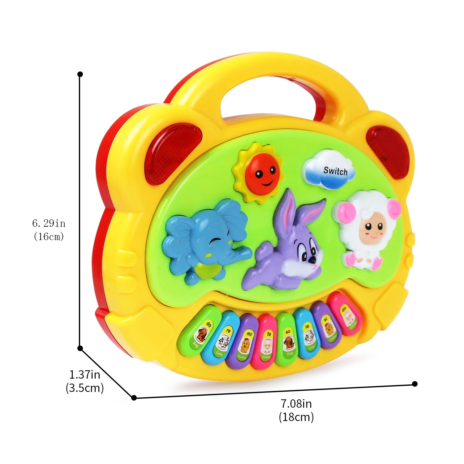 Cartoon Animal Piano Keyboard – Interactive Music Toy with Lights and Sounds