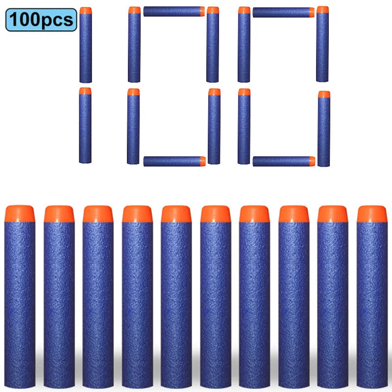 7.2cm Soft Foam Darts – 100PCS Refill Pack for NERF N-Strike Blasters