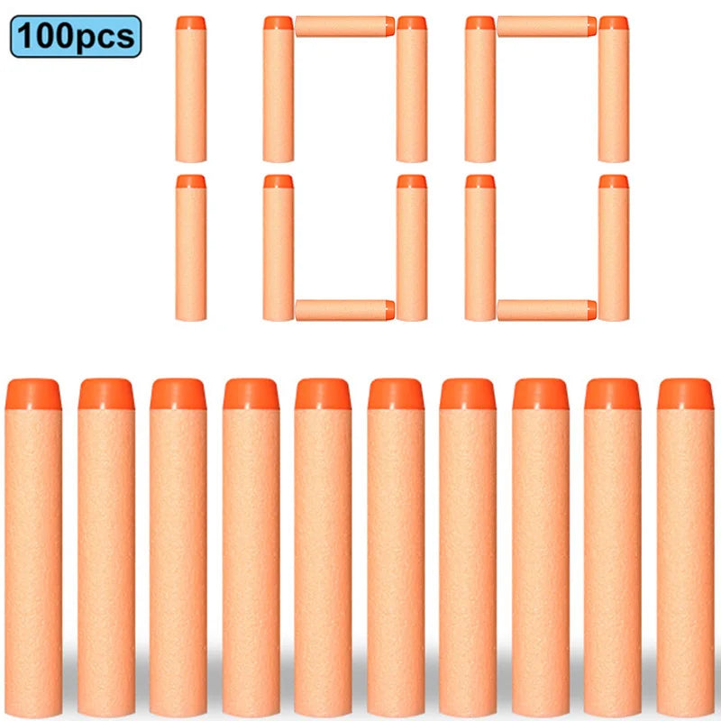 7.2cm Soft Foam Darts – 100PCS Refill Pack for NERF N-Strike Blasters