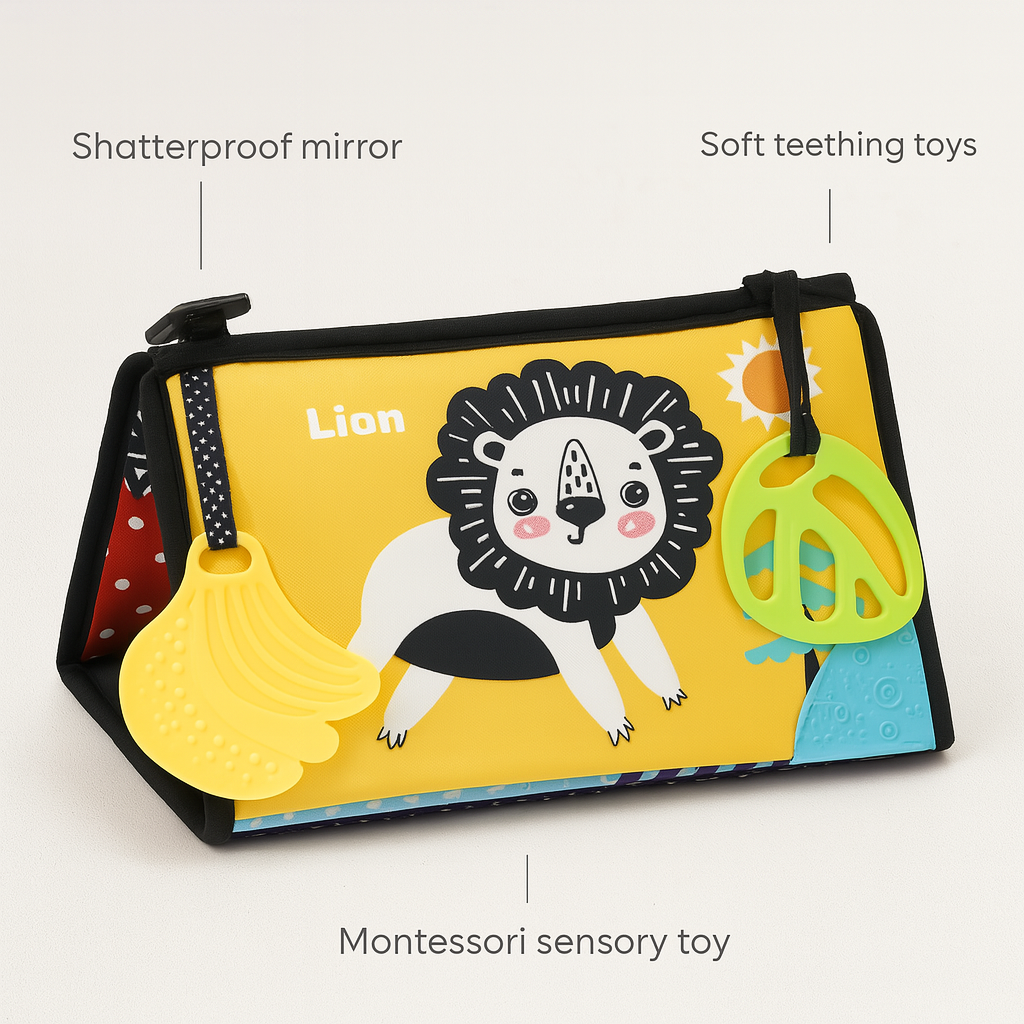 Colorful Baby Floor Mirror Montessori Sensory Toy for Crawling Development 6-24 Months