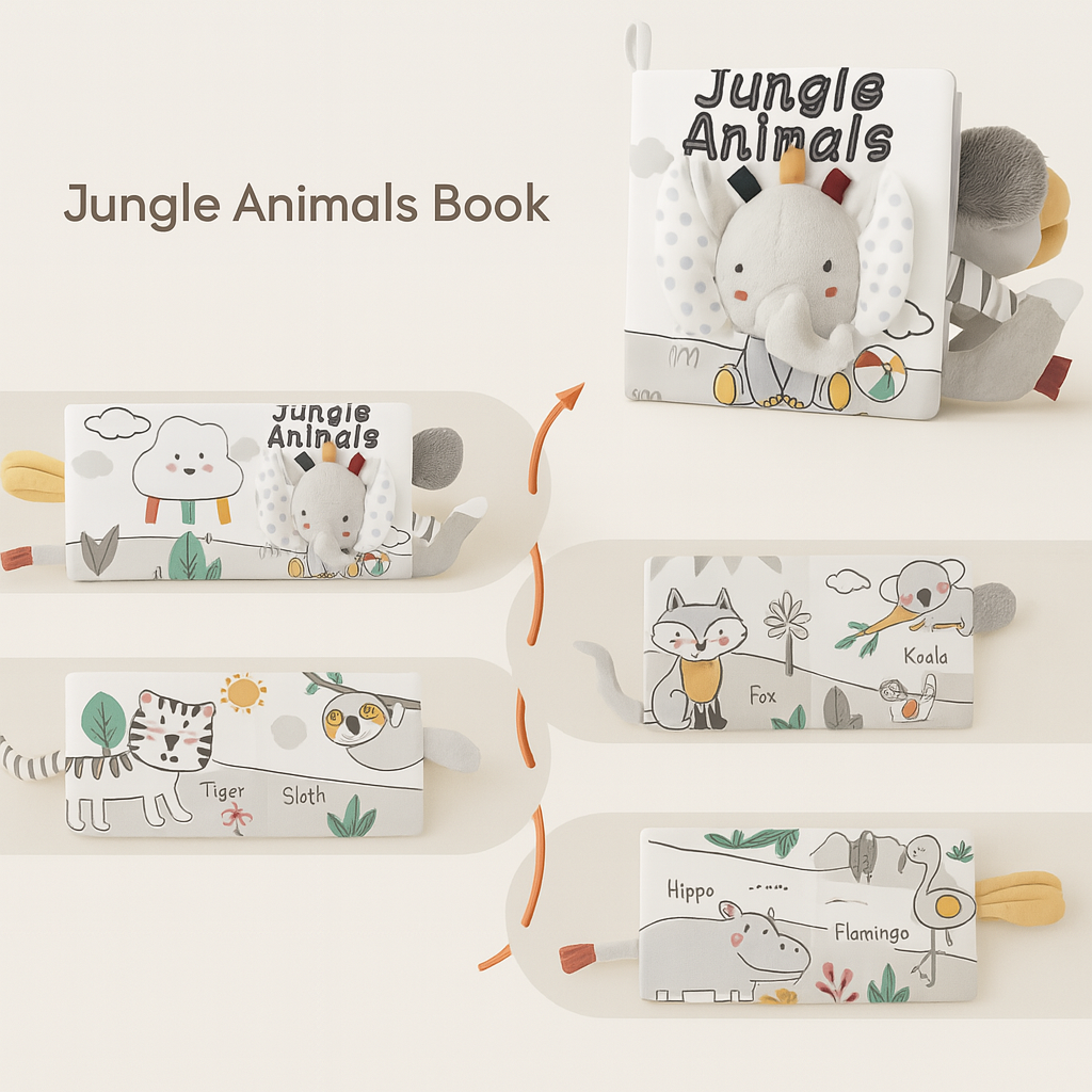 Soft Baby Cloth Book – Sensory Learning Toy for Infants Aged 0–12 Months