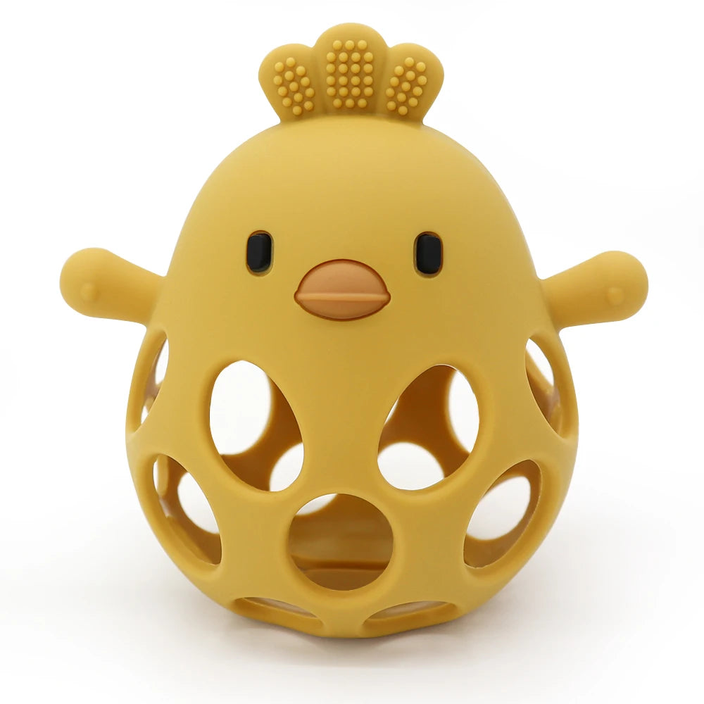 Chick-Shaped Silicone Baby Teether – Safe BPA-Free Chewing Toy for Teething Relief