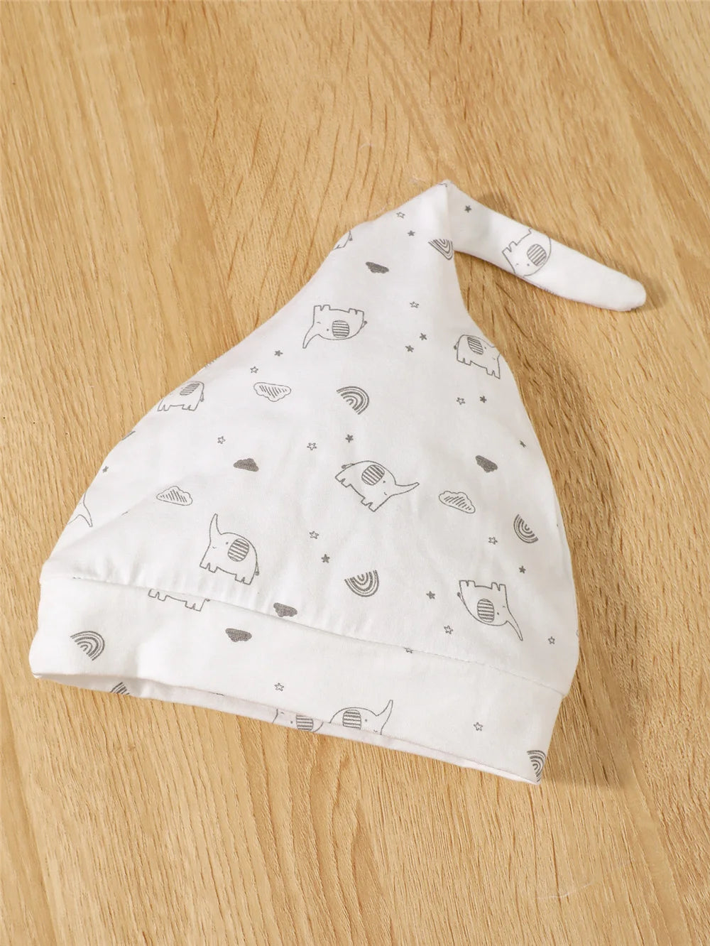 3PCS Elephant Baby Outfit with Hat – Long Sleeve Top and Pants for 0–9 Months