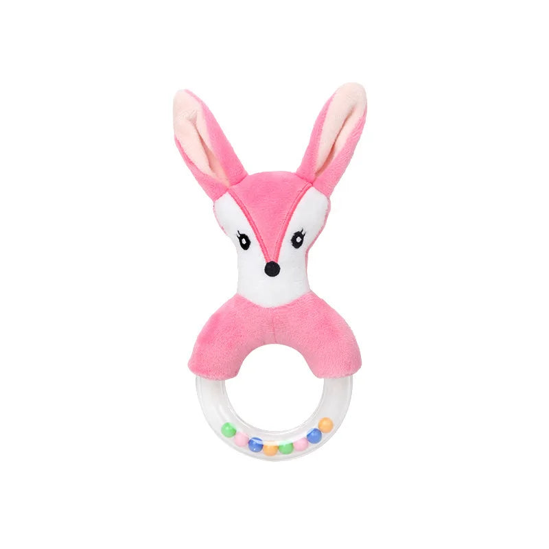 Hanging Sensory Rattle Toy – Plush Animal Teether for Cribs, Strollers & Car Seats