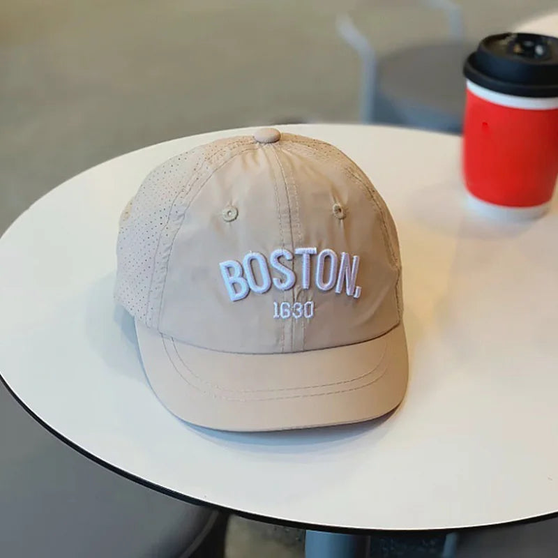 Embroidered Korean Baby Baseball Cap – Adjustable Cotton Summer Hat for 5M–3Y