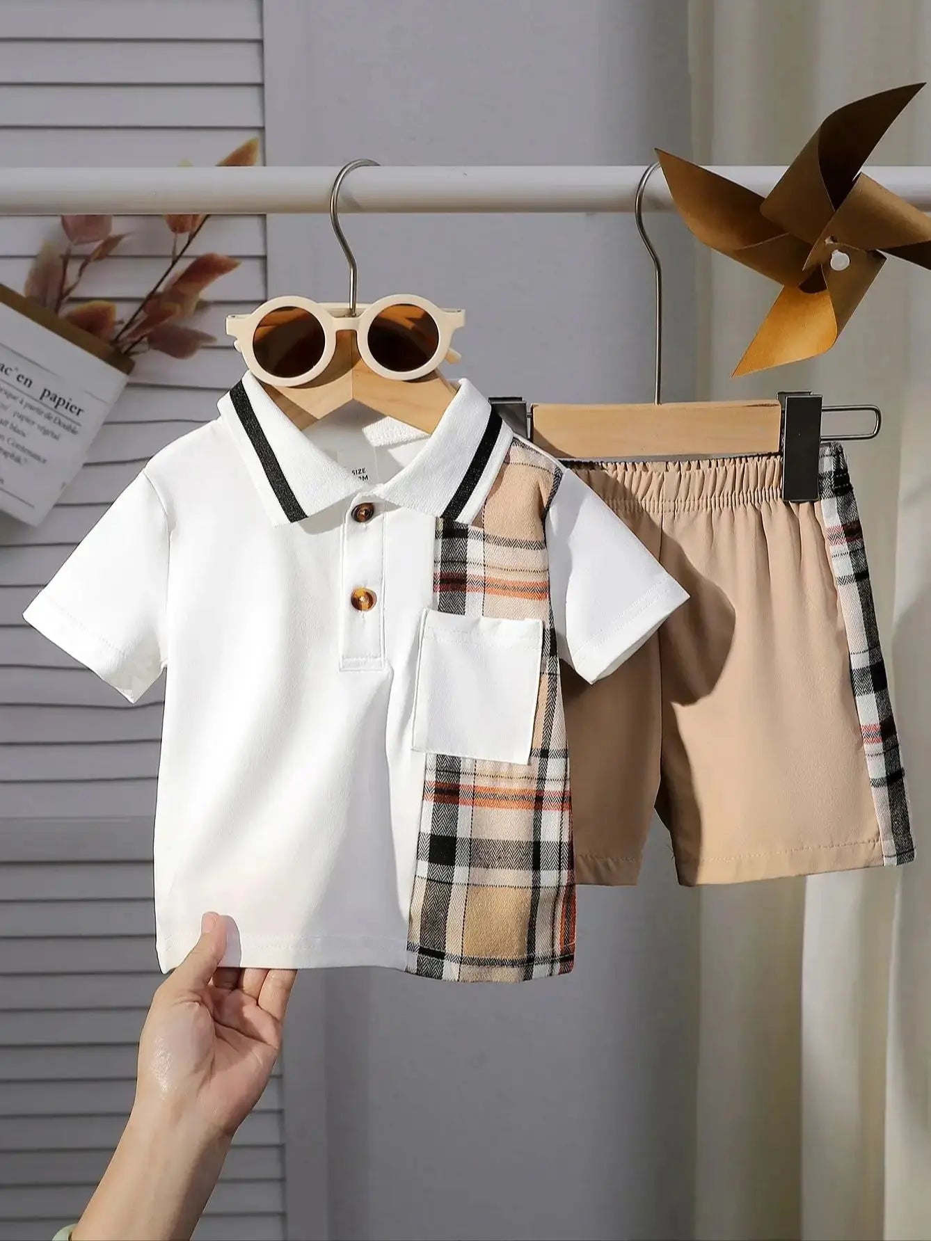 Infant Summer Color Block T-Shirt and Shorts Set – 2PC Casual Fashion for Baby Boys