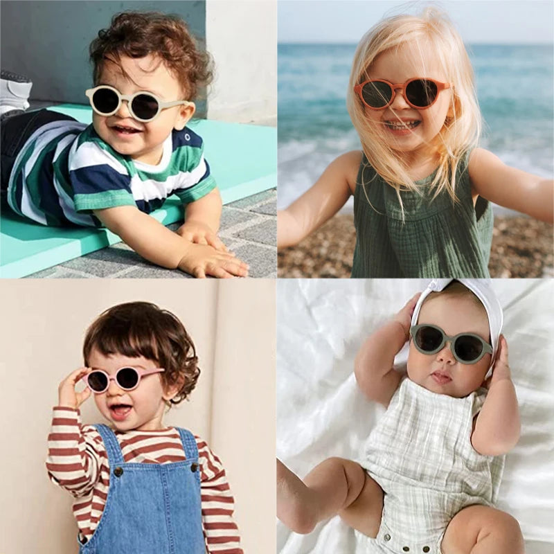 Children’s Vintage Round UV400 Sunglasses – Frosted Acrylic Sun Protection