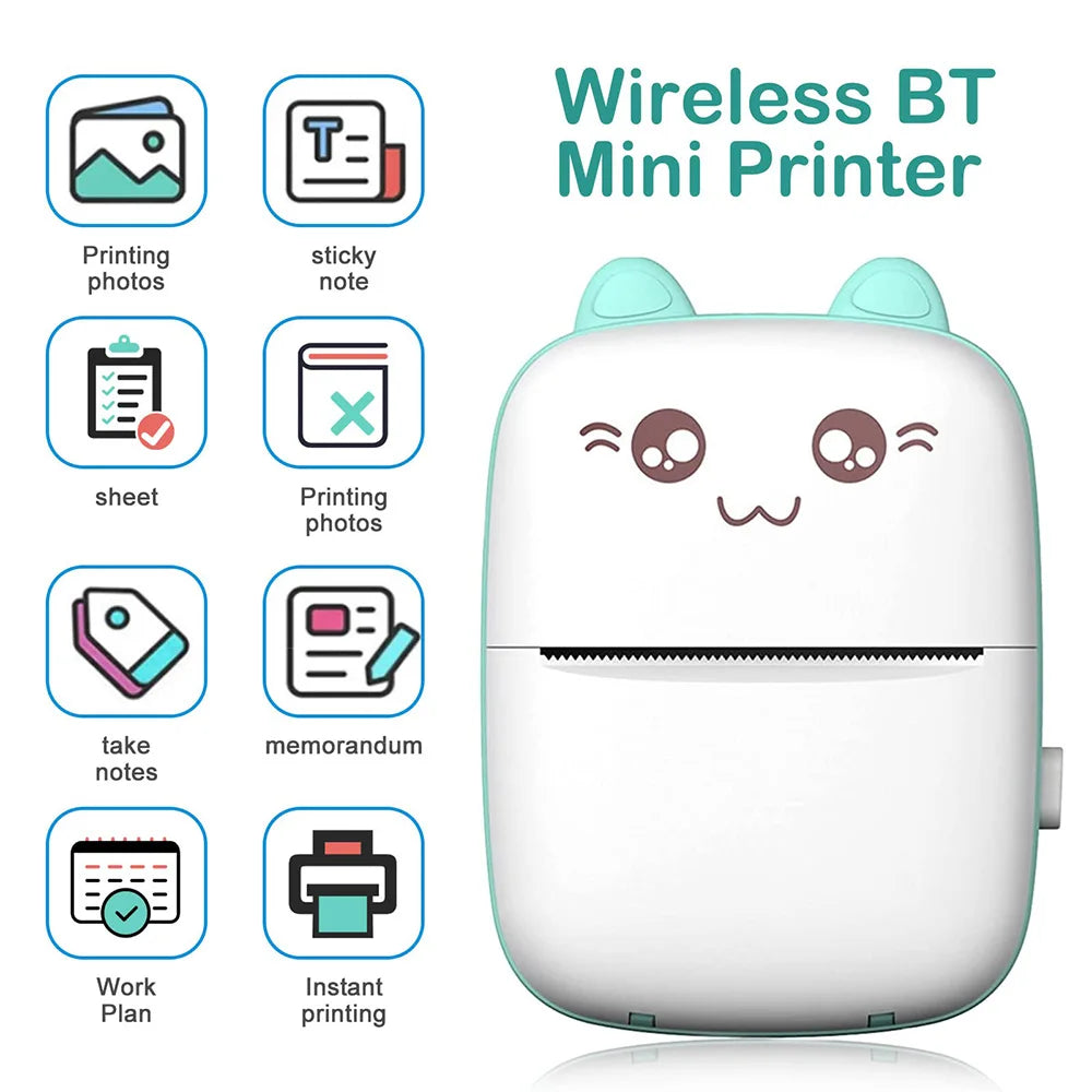 Portable Mini Bluetooth Printer – Thermal Pocket Printer for Photos, Notes & Labels