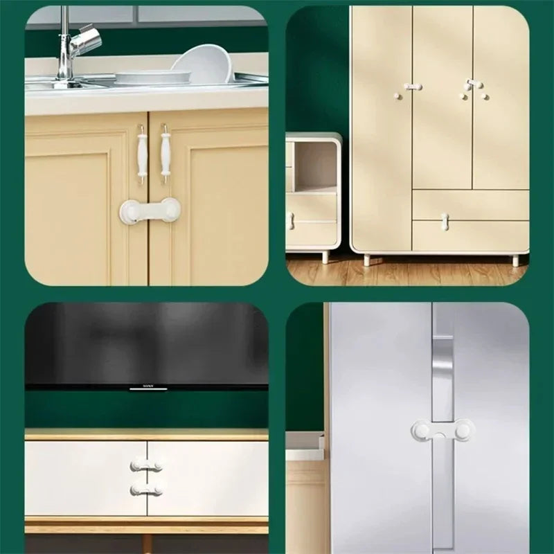 4/6pcs Baby Safety Drawer Locks – Anti-Pinch Cabinet & Fridge Lock Buckles
