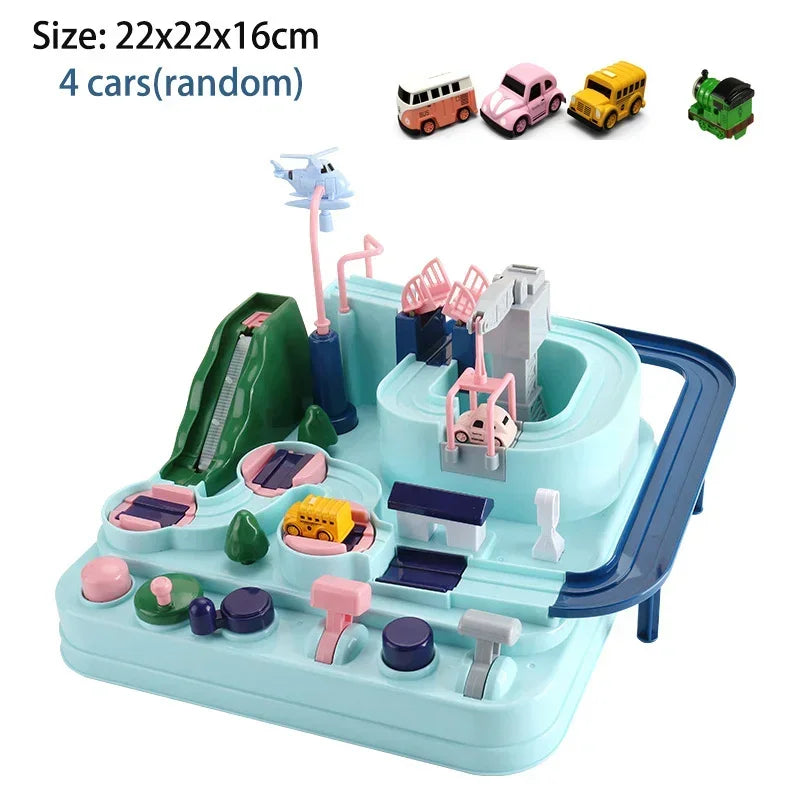 Track Car Adventure Game Toy – Interactive Rail Racing Educational Set for Kids 2–12Y