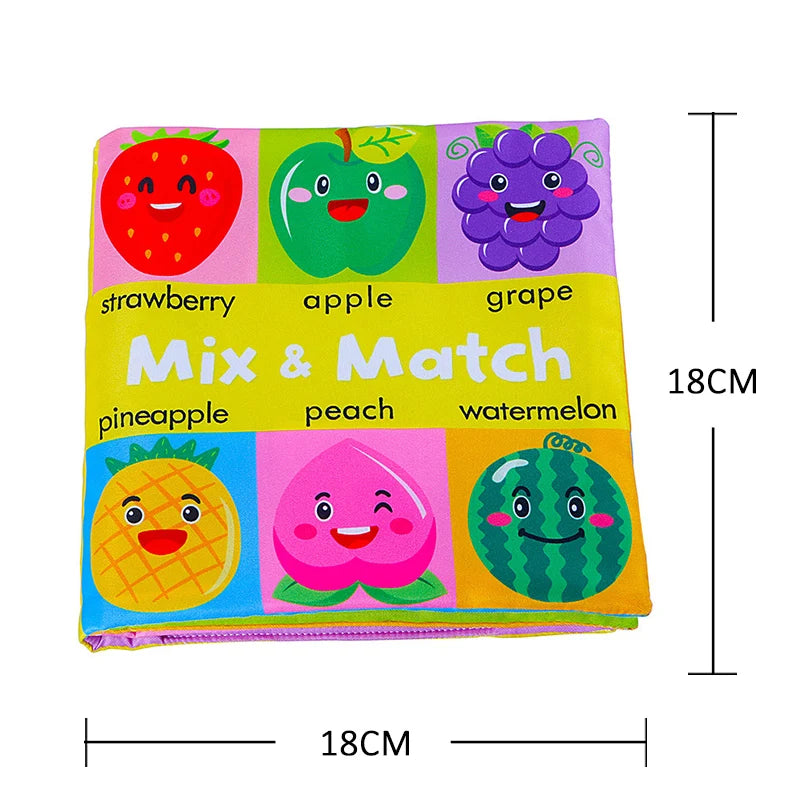 Soft Baby Cloth Book – Sensory Learning Toy for Infants Aged 0–12 Months
