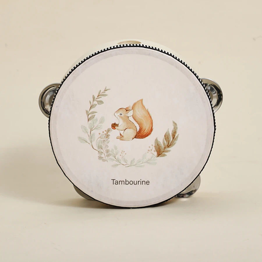 Montessori Musical Instruments Toy Set – Wooden Rattle, Drum, and Xylophone for Babies and Toddlers