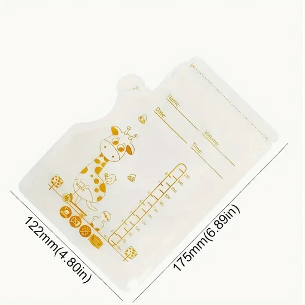 250ml BPA-Free Breast Milk Storage Bags – Leakproof Freezer Pouches for Safe Baby Feeding