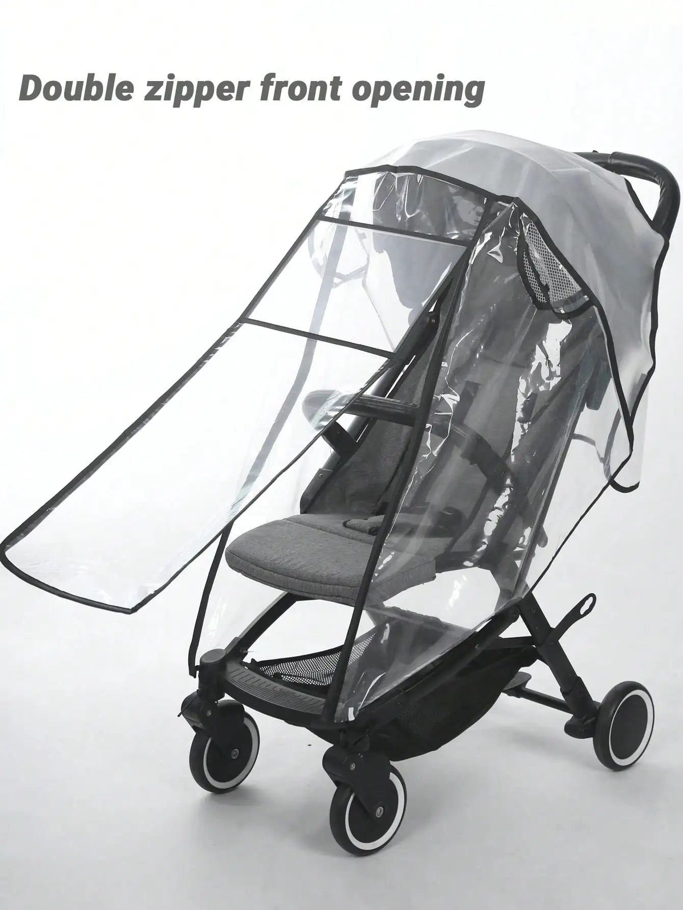 Waterproof Baby Stroller Rain Cover – Transparent Windproof EVA Shield for All Seasons