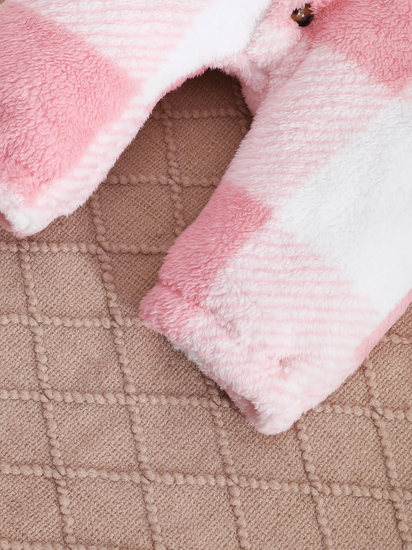 Baby Girl Plush Hooded Jumpsuit – Winter Checkered Romper (0–24M)