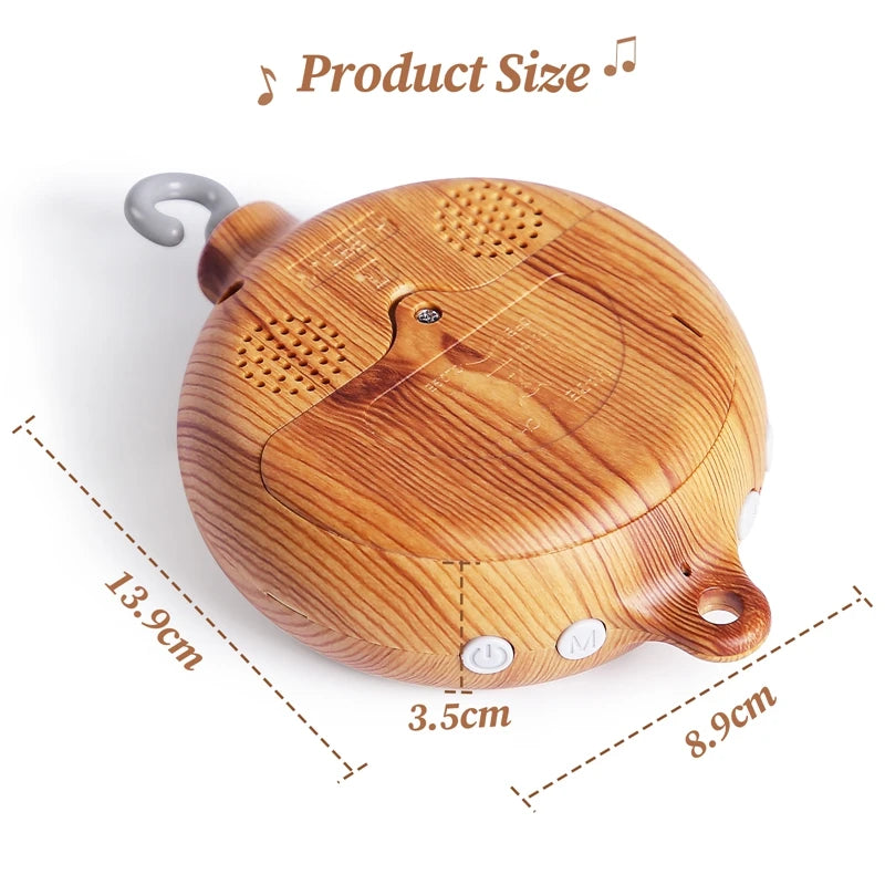 Revolving Music Box – Wooden Hanging Rattle Crib Toy for Newborns
