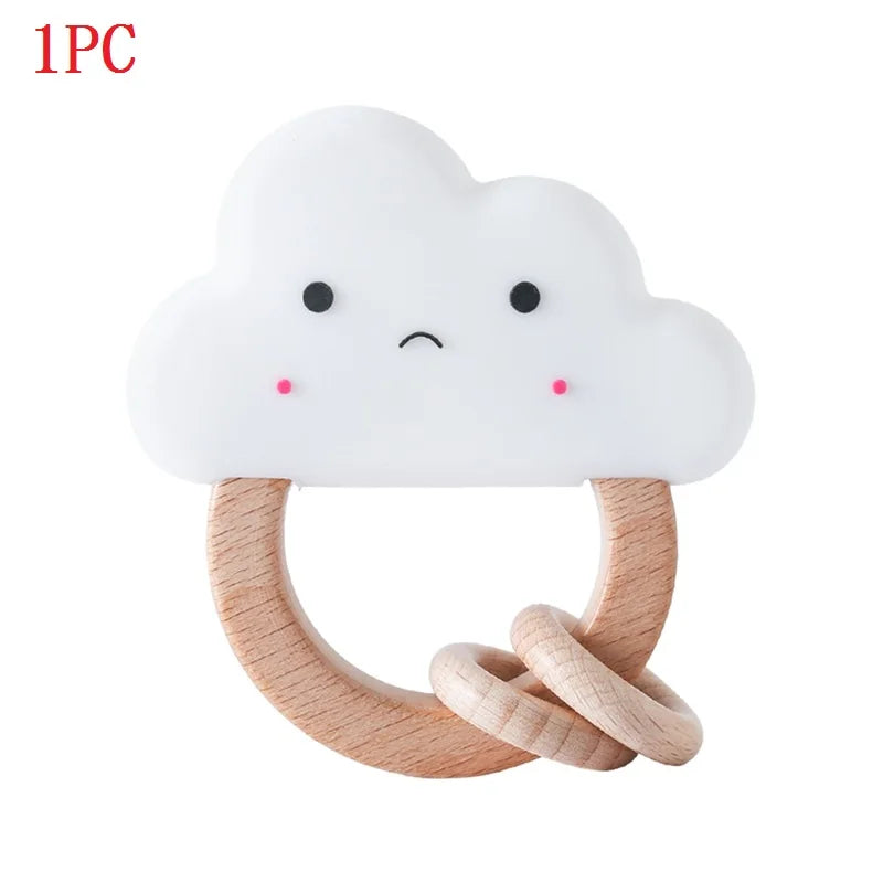 Model PMZ0044 – 5PCS Wooden Baby Teether Set | Beech Rodent & Animal Pendants for DIY Gifts