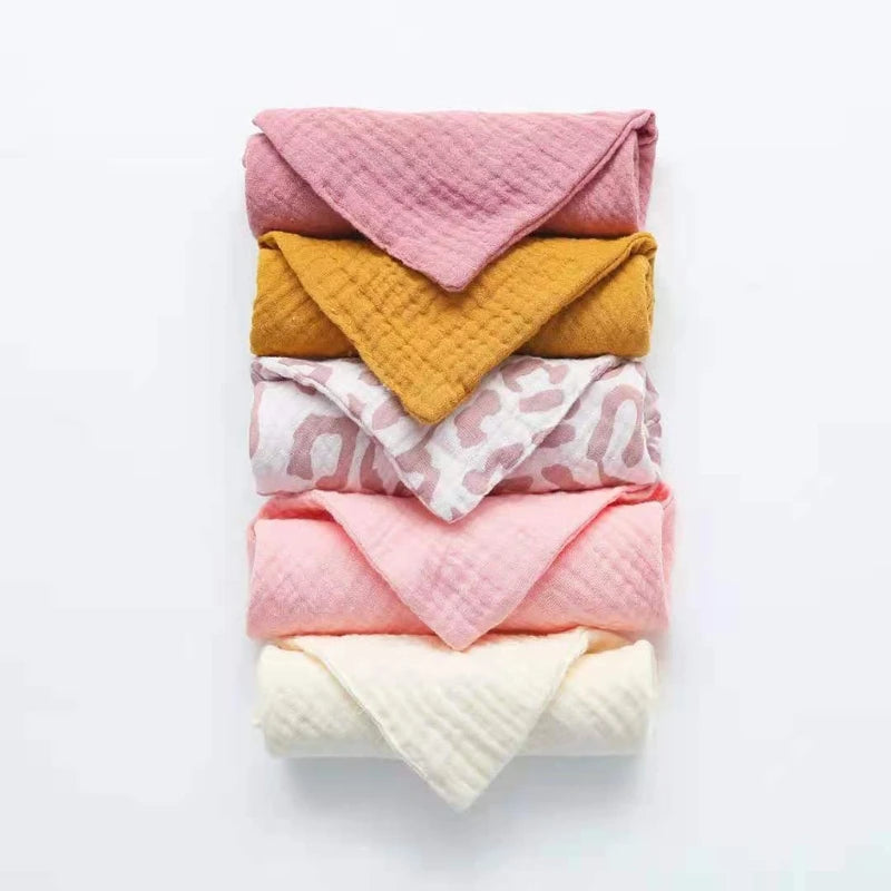 5PCS Soft Cotton Baby Washcloths Set – Absorbent Face Towels for Daily Baby Care