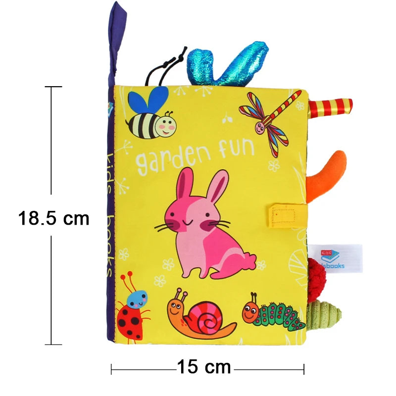 Soft Baby Cloth Book – Sensory Learning Toy for Infants Aged 0–12 Months