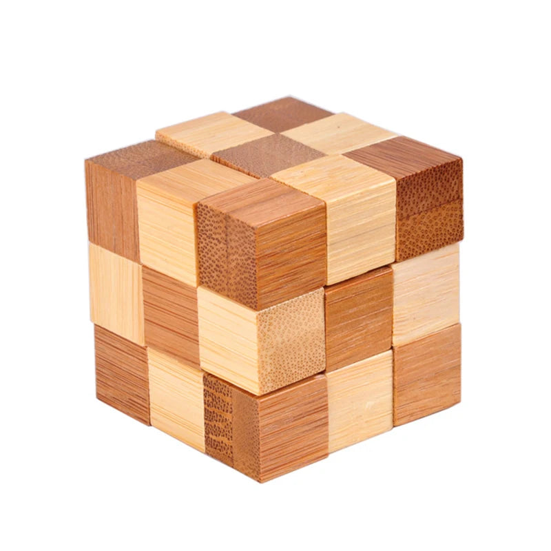 Wooden Kong Ming Lock Lu Ban Puzzle Toy for Kids & Adults – Brain Teaser 3D Montessori Game