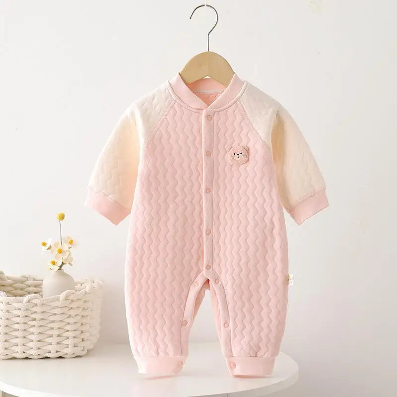 Newborn Cotton Baby Bodysuit – Long Sleeve Climbing Romper for Boys & Girls