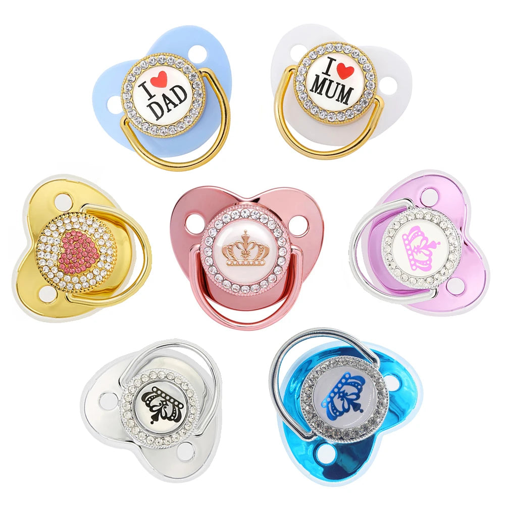 Baby Pacifier – BPA-Free Silicone Dummy with I Love Mum/Dad Design