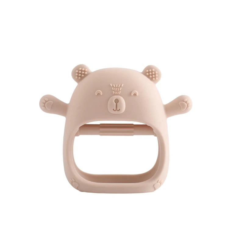 Baby Teether Glove Cartoon Bear | BPA-Free Silicone Molar Mitt for Teething Relief